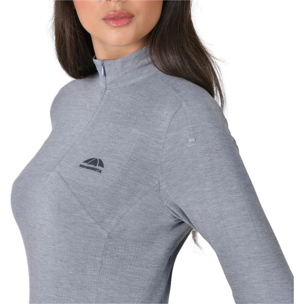 2026 WeatherBeeta Mujer 37.5 Ligero Rendimiento Manga Larga 1/4 Cremallera Zip Top 1029993007 - Navy / Mauve Wine Marle